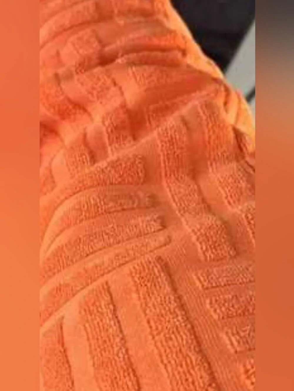 New! Retro Fabric Orange Knee-High Block Heel Boots - Women's